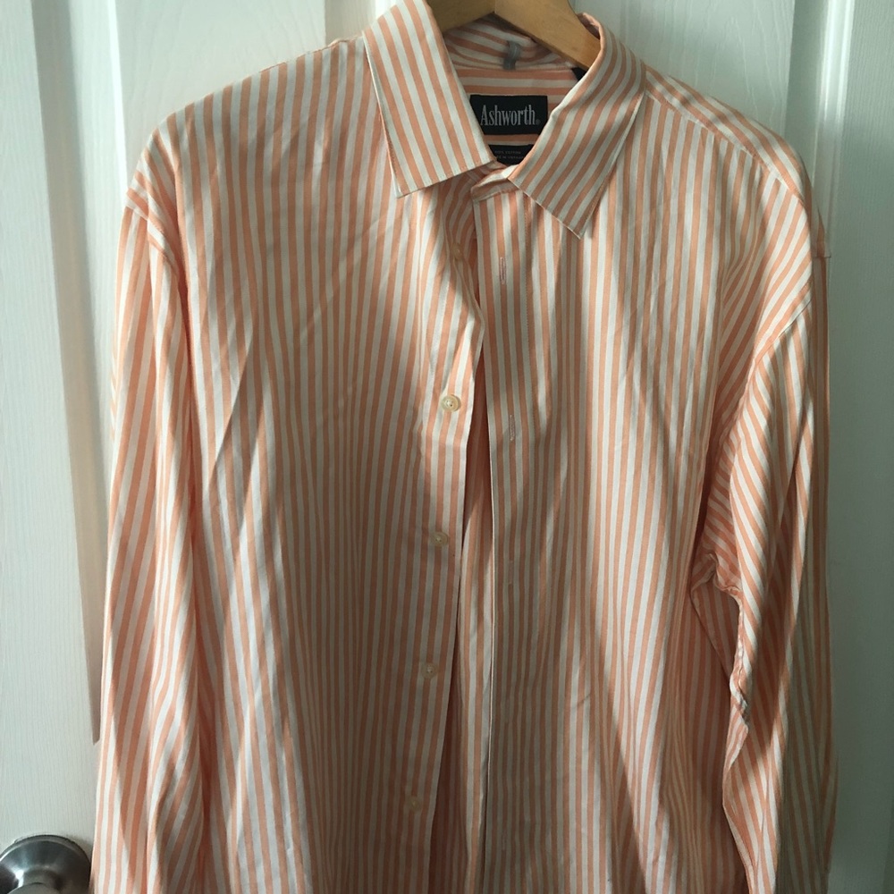 Orange and White Dress shirt